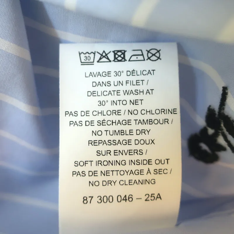 Sonia by Sonia Rykiel Bluse mit floraler Stickerei, blau/weiß gestreift, Baumwolle, Größe 34