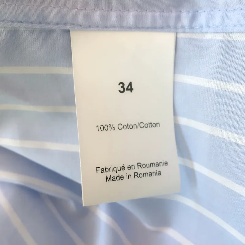 Sonia by Sonia Rykiel Bluse mit floraler Stickerei, blau/weiß gestreift, Baumwolle, Größe 34
