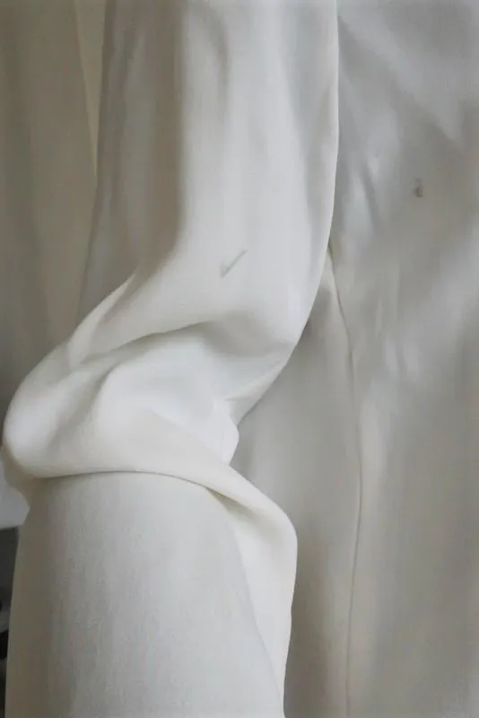 Stella McCartney Arlesa Halbzip-Bluse Weiß Cady Größe 40 Langarmtop