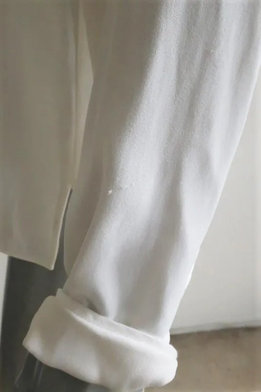 Stella McCartney Arlesa Halbzip-Bluse Weiß Cady Größe 40 Langarmtop