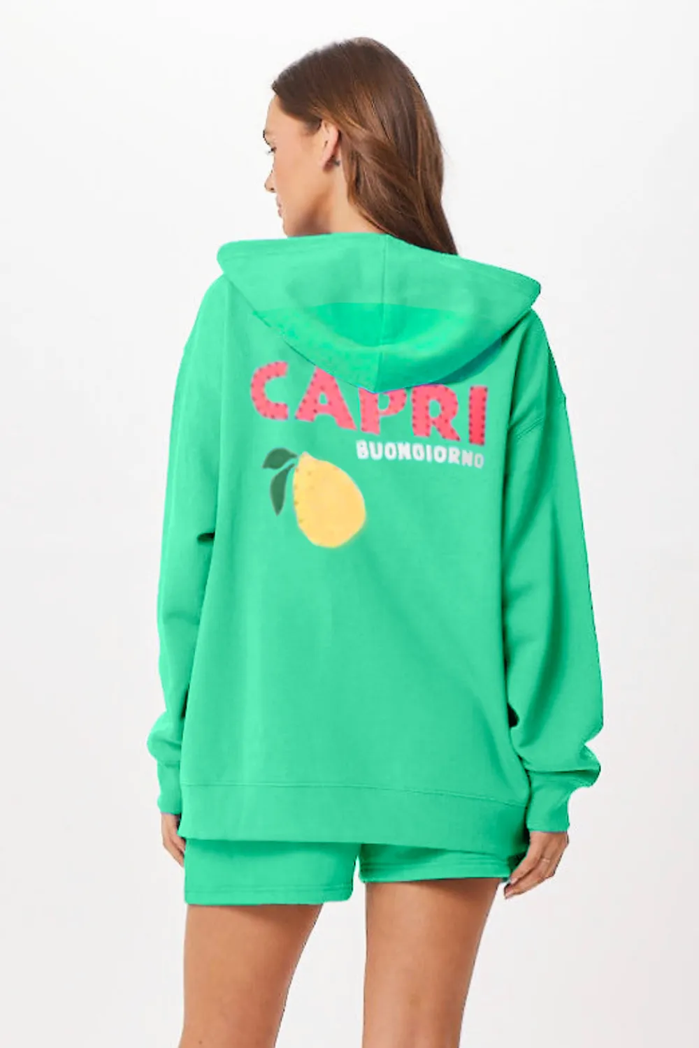 Surf Green Capri Jet Setter Surf Wash Reißverschluss-Jacke