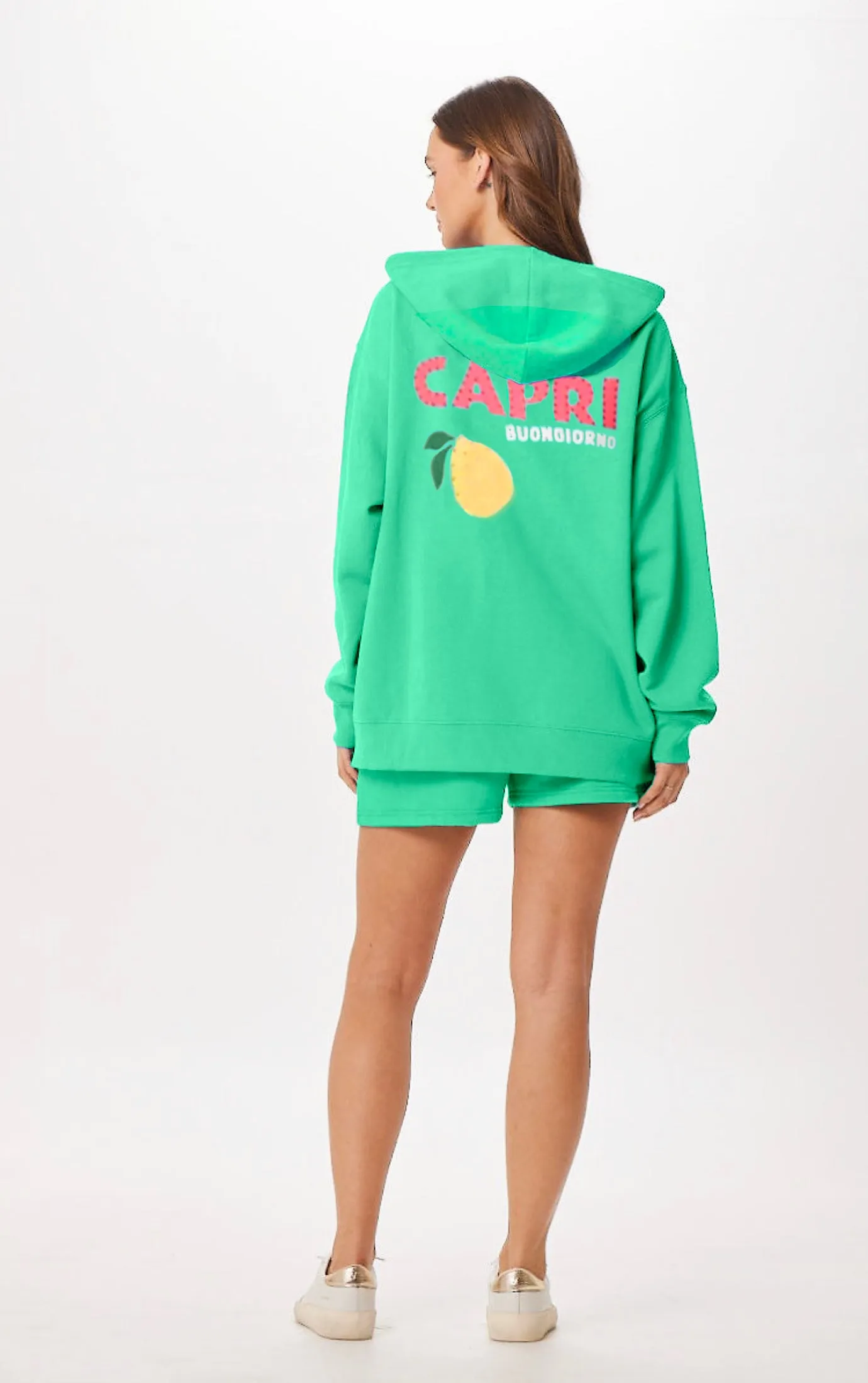 Surf Green Capri Jet Setter Surf Wash Reißverschluss-Jacke