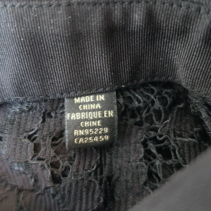 Ted Baker Spitzen-Bluse mit Knopfleiste Schwarz Größe 2 Langarm Oberteil