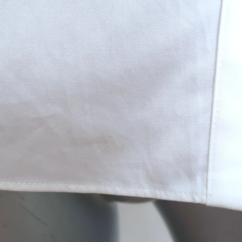 Temperley Spitzenbesetztes Knopfhemd Weiß Baumwolle Größe US 6 Kurzarm Top