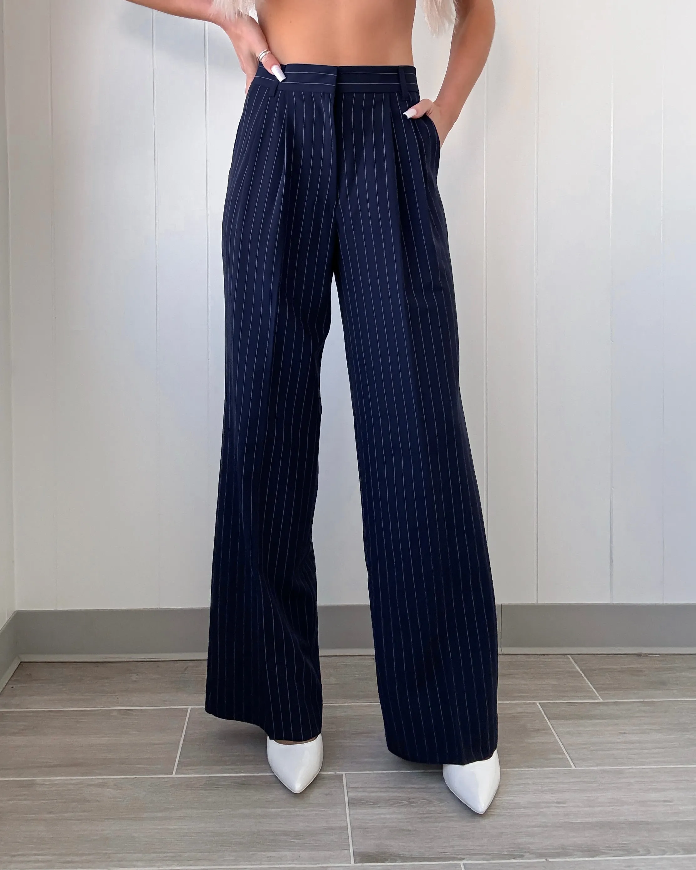 Die Empire-Bundfaltenhose - Marineblau