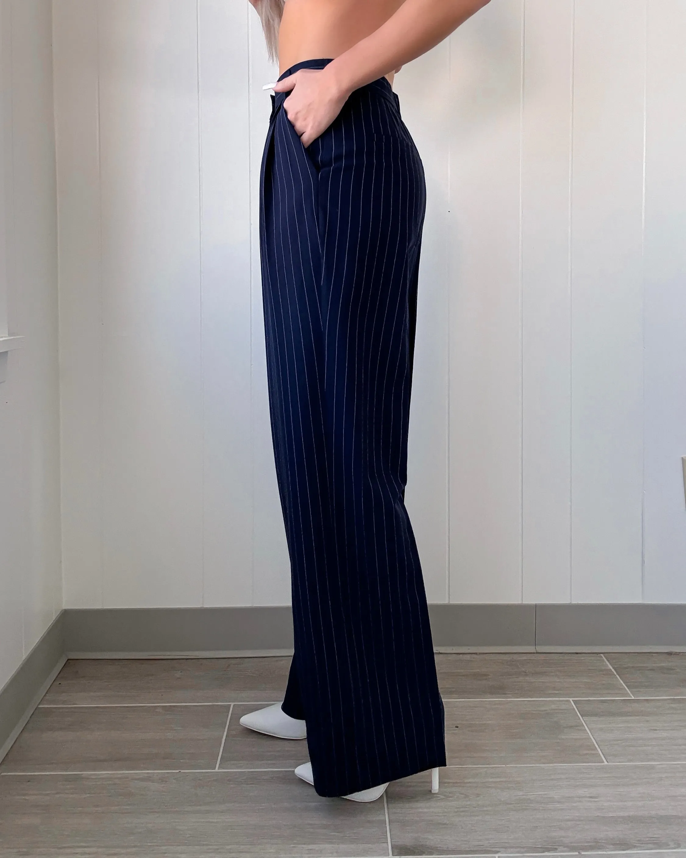 Die Empire-Bundfaltenhose - Marineblau