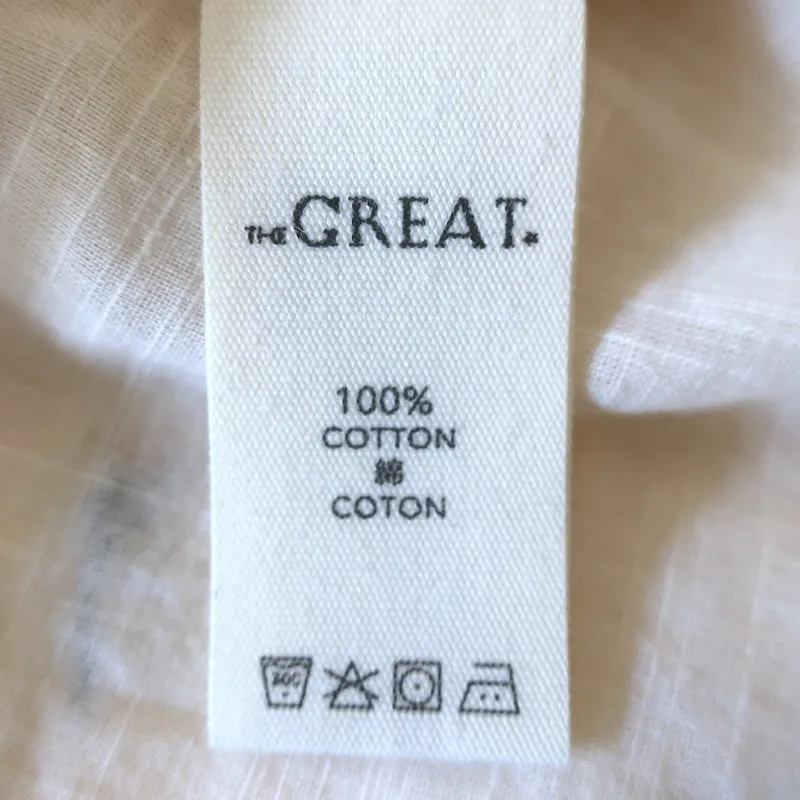 DAS GROSSARTIGE floral bestickte Top Ecru Baumwolle Größe 2 Kurzarmbluse
