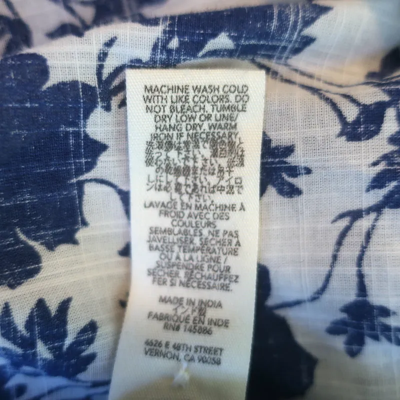 THE GREAT Die Bluse mit Puffärmeln in Größe 1 und floralem Druck in Weiß/Blau