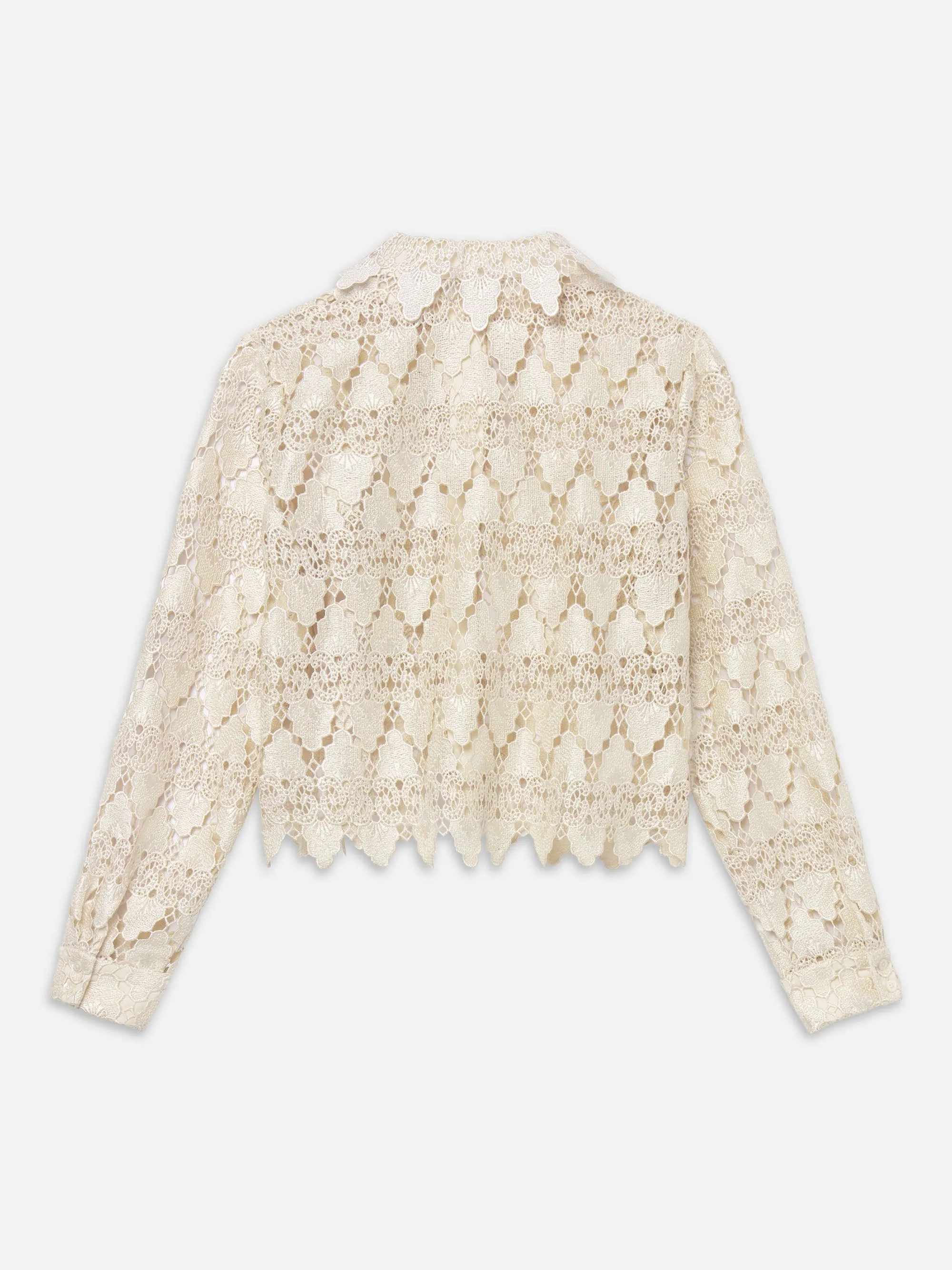 Die Spitzen-Bluse mit Knopfleiste -- Ecru