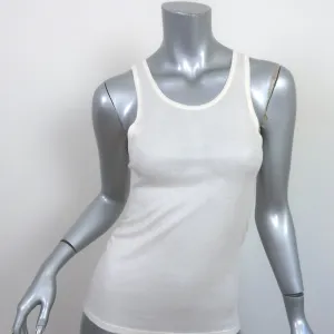 The Row Tanktop Elfenbein Halbdurchsichtig Rippen-Jersey Größe S