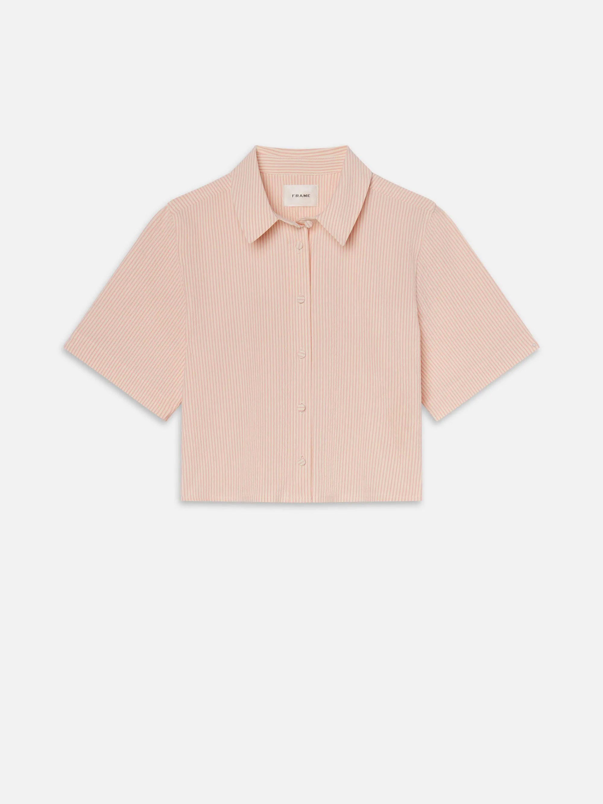 Das Seersucker Cropped Shirt -- Azalea Multi