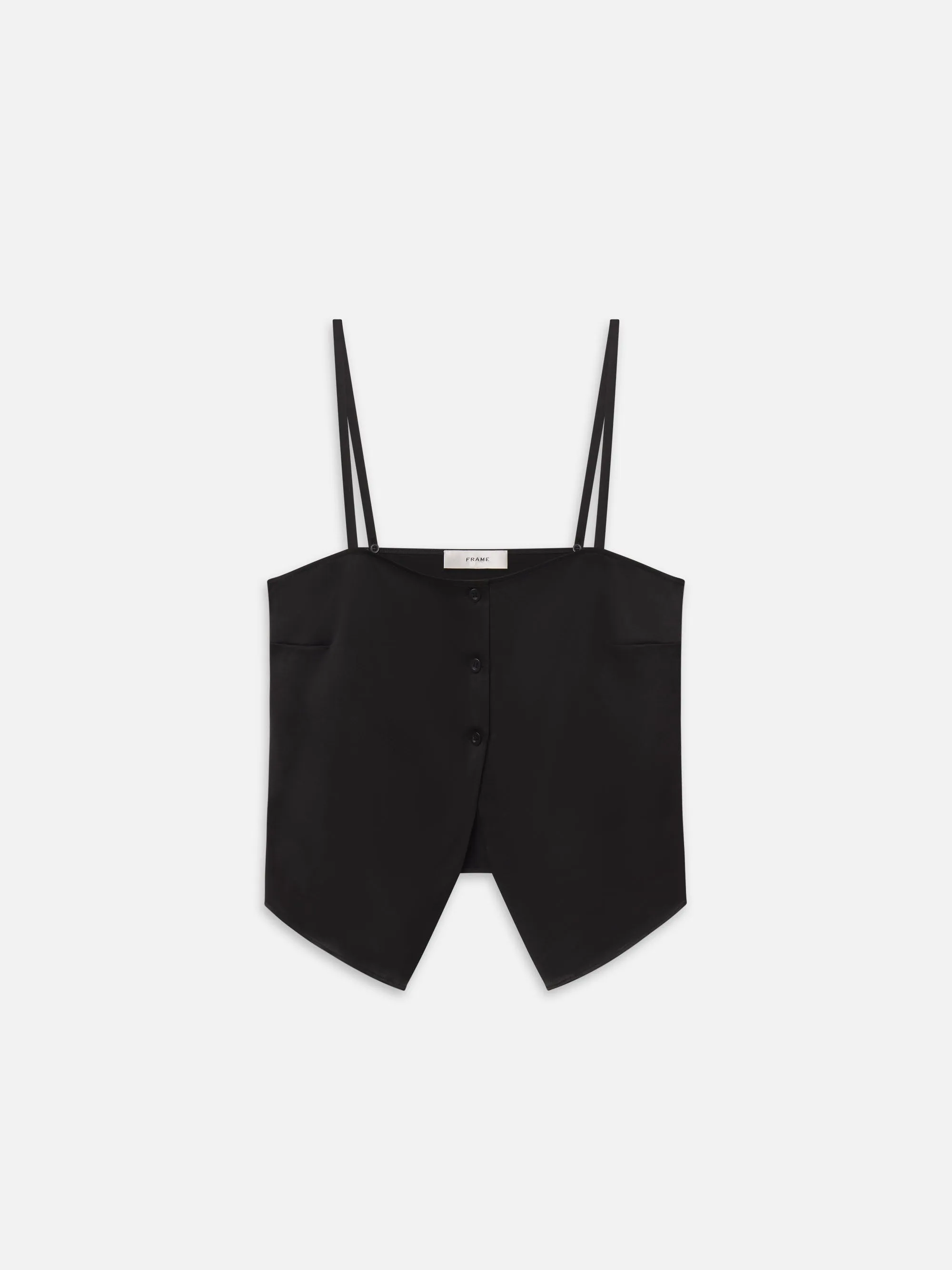 Die Seidenknopf-Cami -- Schwarz