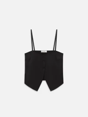 Die Seidenknopf-Cami -- Schwarz