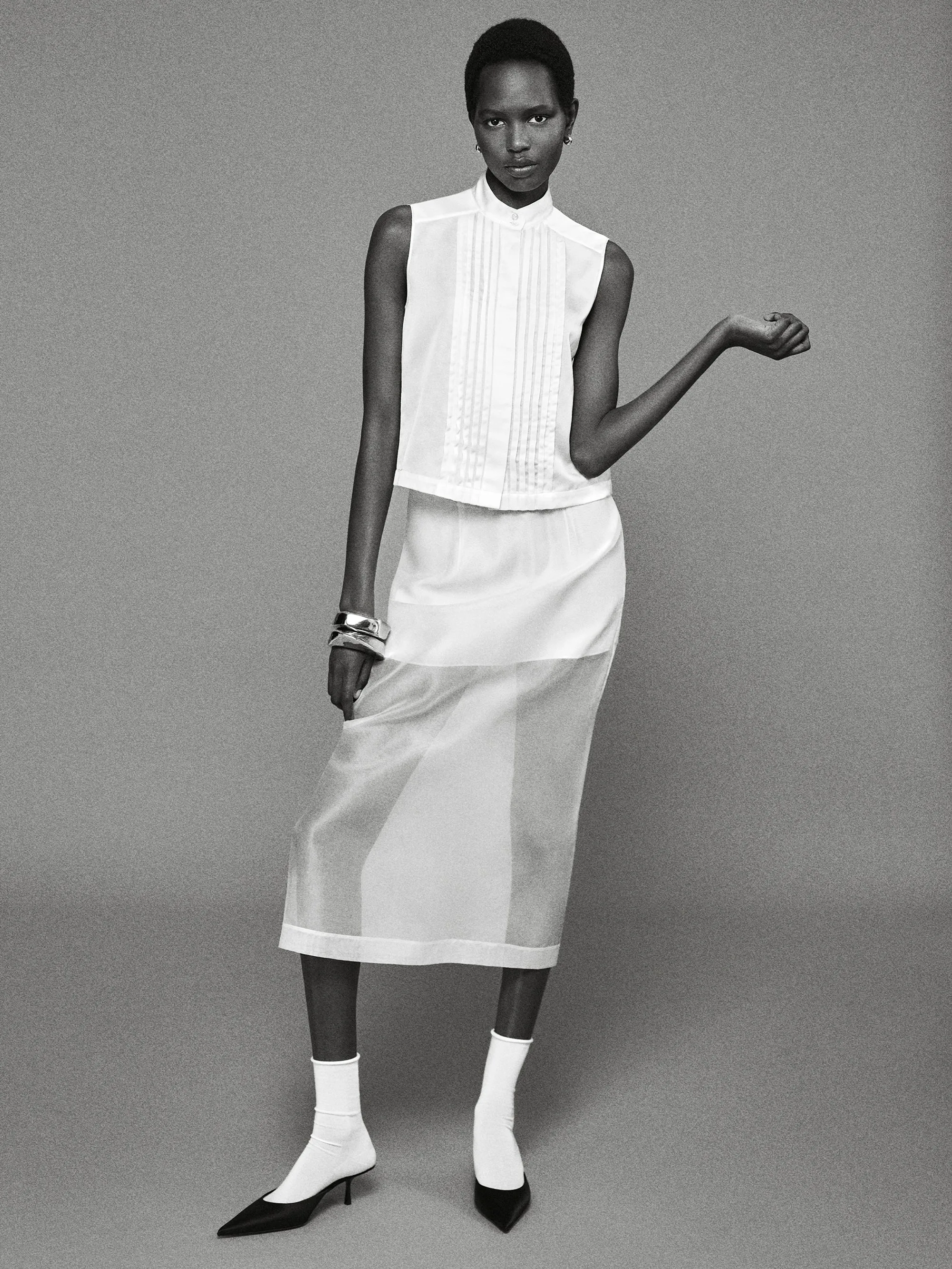 Die Tux Bluse -- Alabaster
