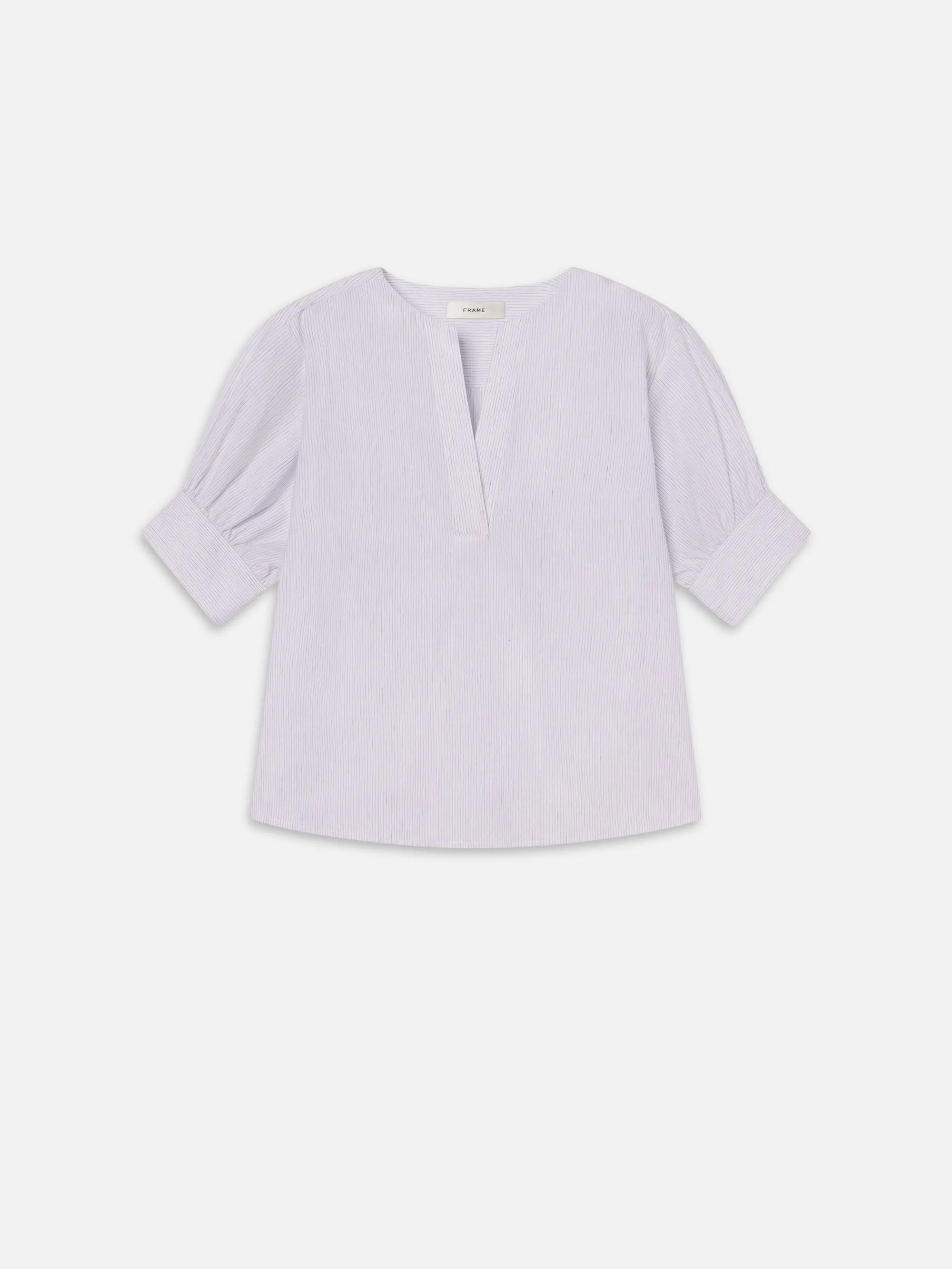 Der V-Ausschnitt-Pullover -- Stahlblau Multi