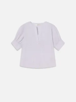 Der V-Ausschnitt-Pullover -- Stahlblau Multi