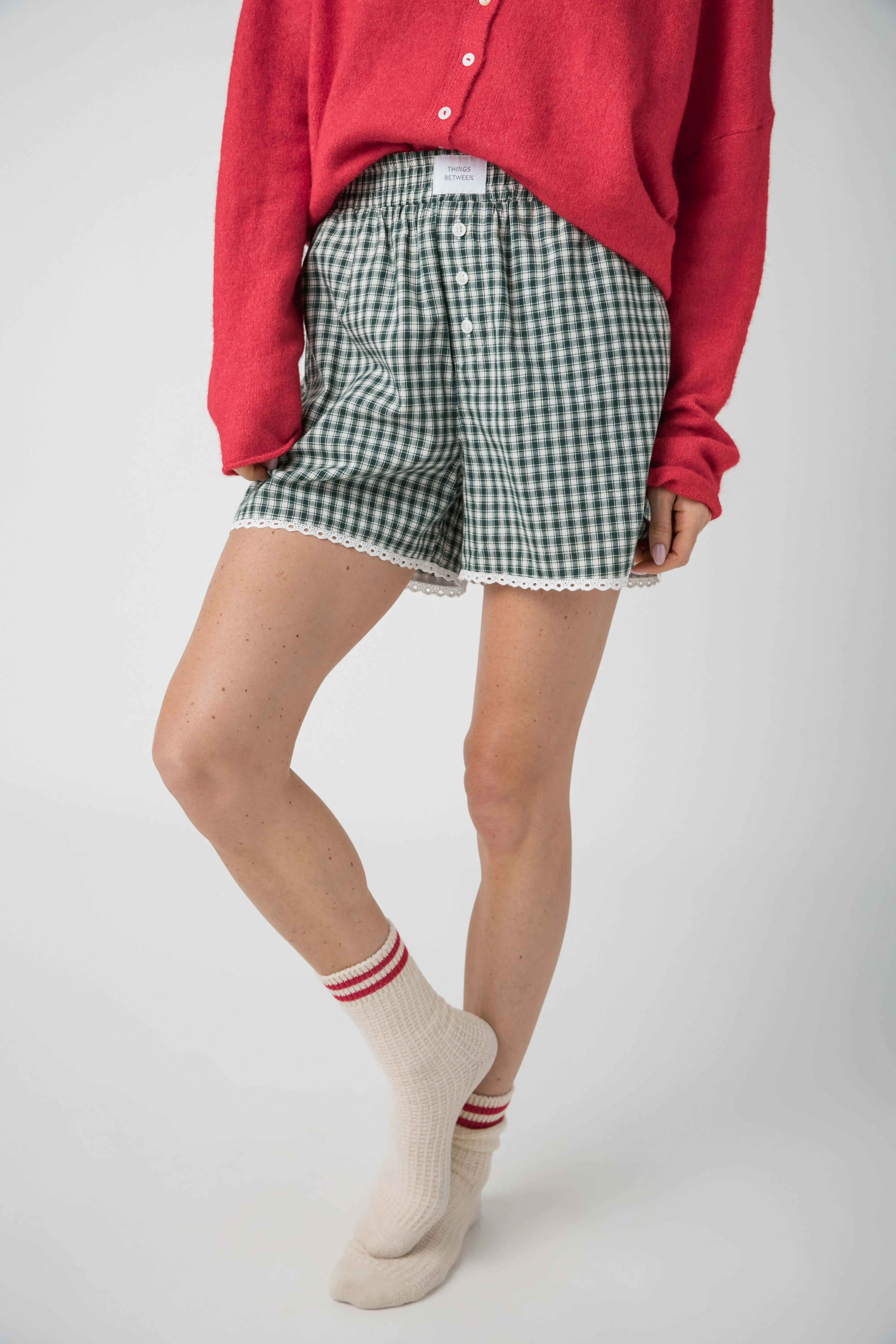 Dinge zwischen Spitzenbesatz Boxershorts