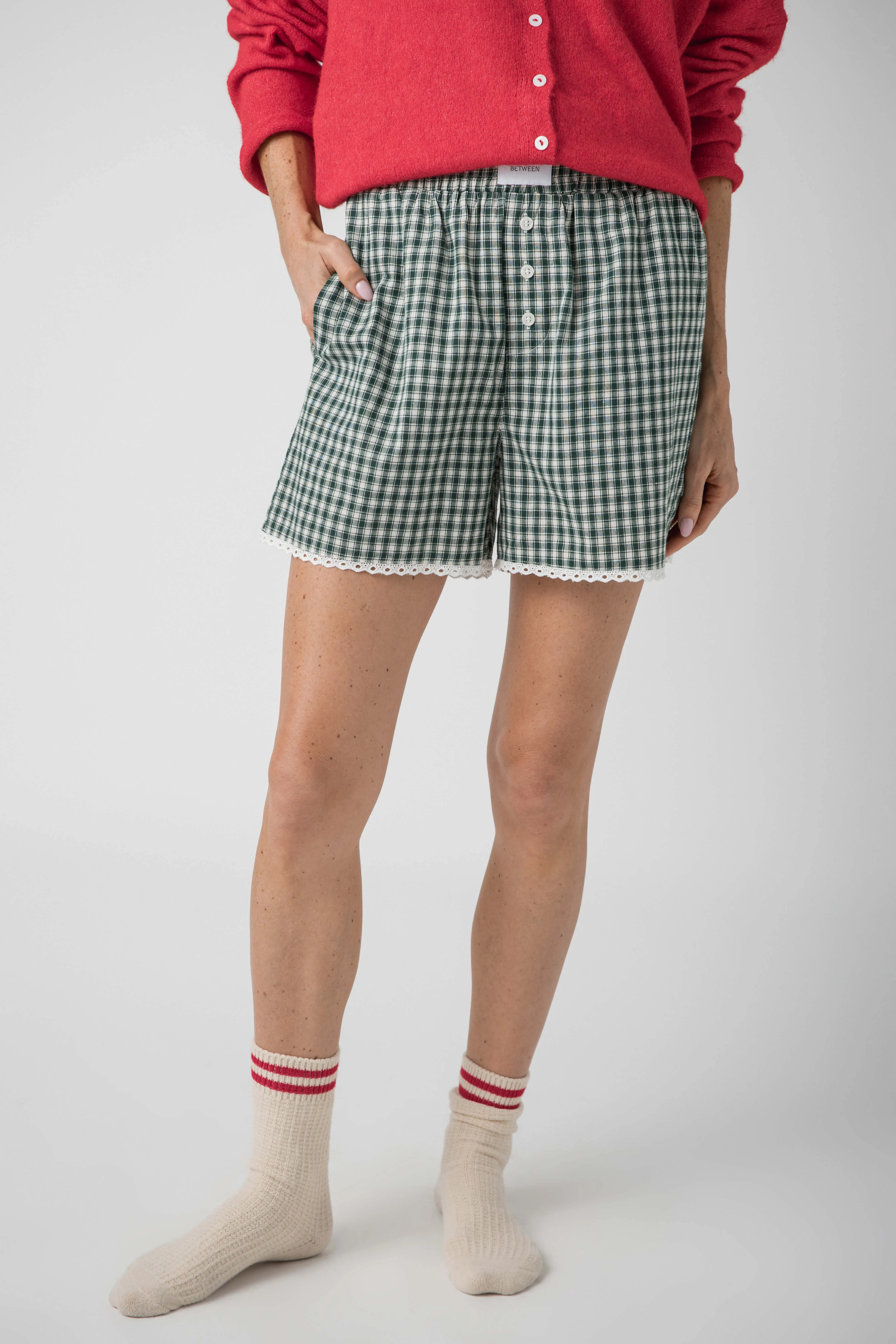 Dinge zwischen Spitzenbesatz Boxershorts