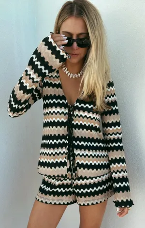 Thrill Tie Top ~ Neutraler Groovy-Strick
