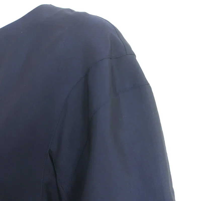 Tibi Ballonärmel-Bluse Marineblau Krepp Größe 6 Rundhalsbluse