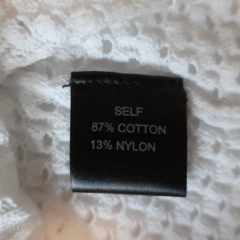Timo Weiland Asymmetrisches Top Weiß Mesh Strick Größe Extra Small NEU