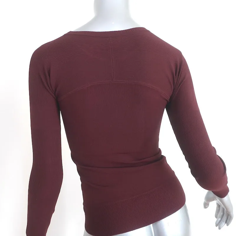 Tom Ford Langarmoberteil Burgunderrot Stretch-Jersey Größe S