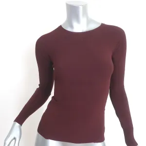 Tom Ford Langarmoberteil Burgunderrot Stretch-Jersey Größe S