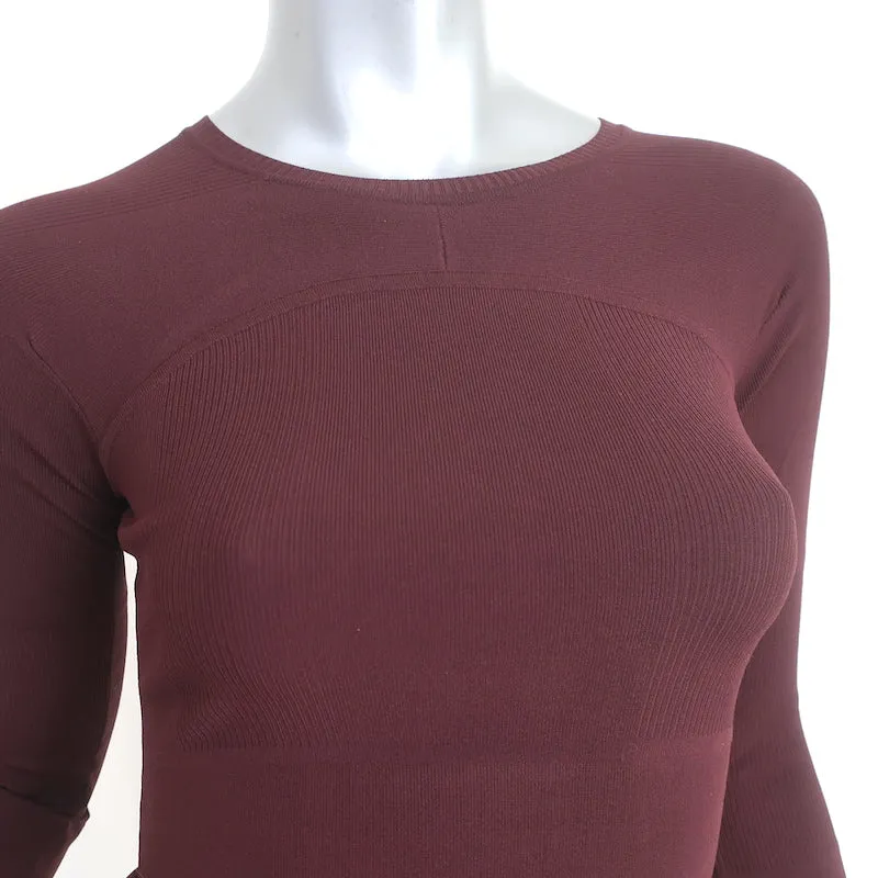 Tom Ford Langarmoberteil Burgunderrot Stretch-Jersey Größe S