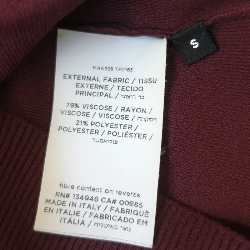 Tom Ford Langarmoberteil Burgunderrot Stretch-Jersey Größe S