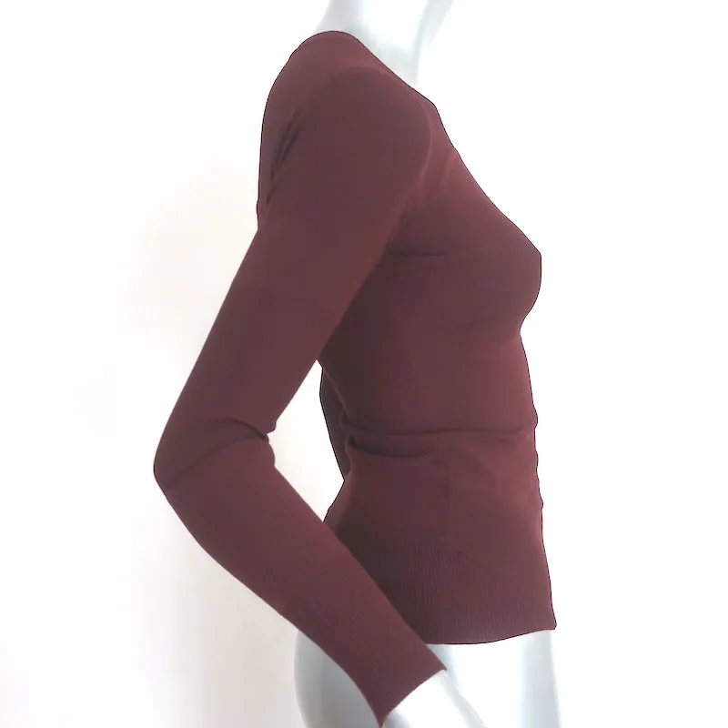 Tom Ford Langarmoberteil Burgunderrot Stretch-Jersey Größe S