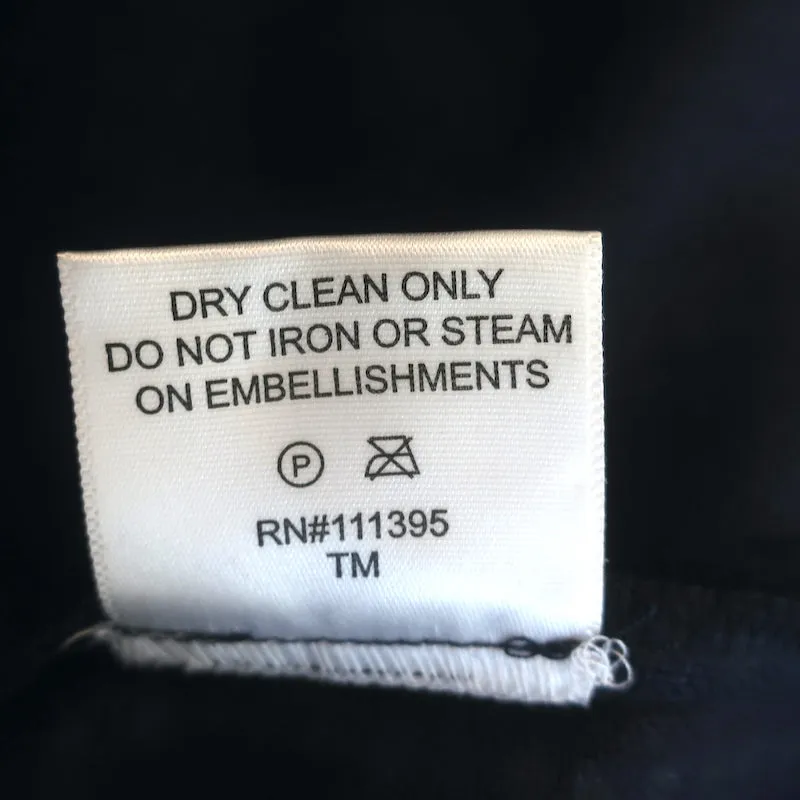 Tory Burch Bluse ohne Ärmel in Marineblau mit Kristallverzierungen aus Leinen in Größe 4
