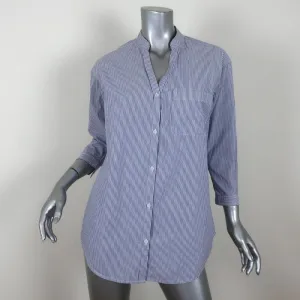 Trouve Gestreiftes Shirt Blau/Weiß Baumwolle Größe Extra Small Langarm Tunika Top