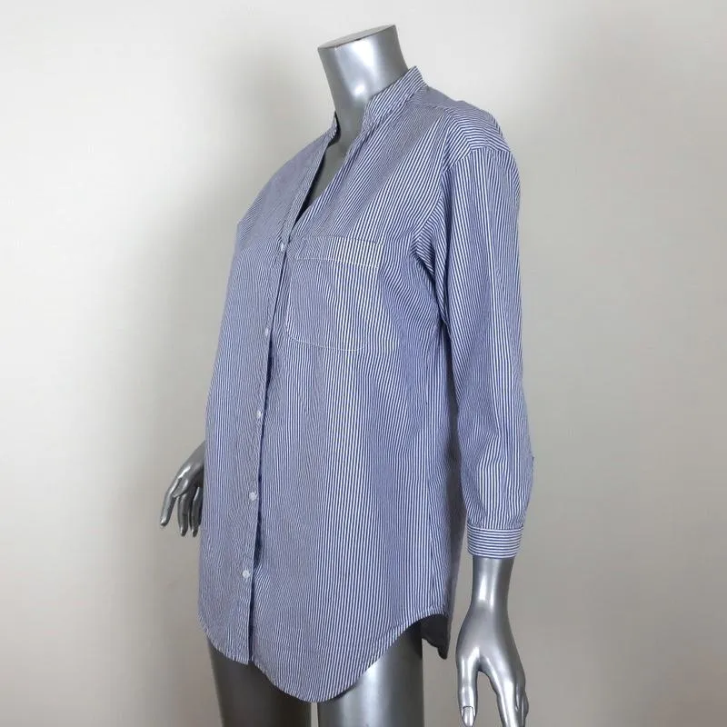 Trouve Gestreiftes Shirt Blau/Weiß Baumwolle Größe Extra Small Langarm Tunika Top