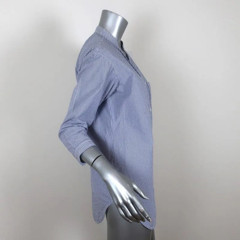 Trouve Gestreiftes Shirt Blau/Weiß Baumwolle Größe Extra Small Langarm Tunika Top