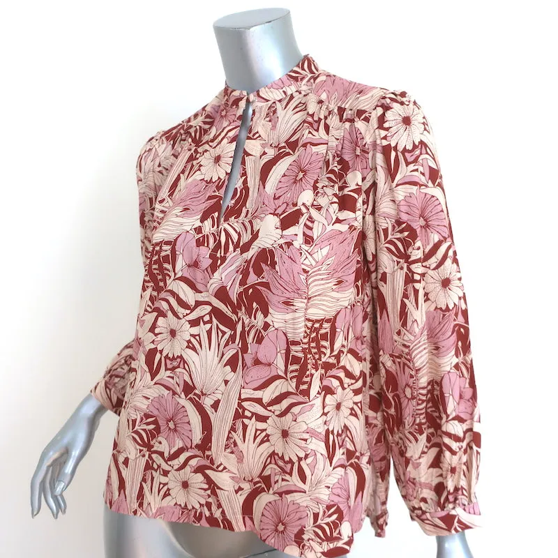 Trovata Birds of Paradise Bluse Bailey Canela Palmenprint Größe Extra Small NEU