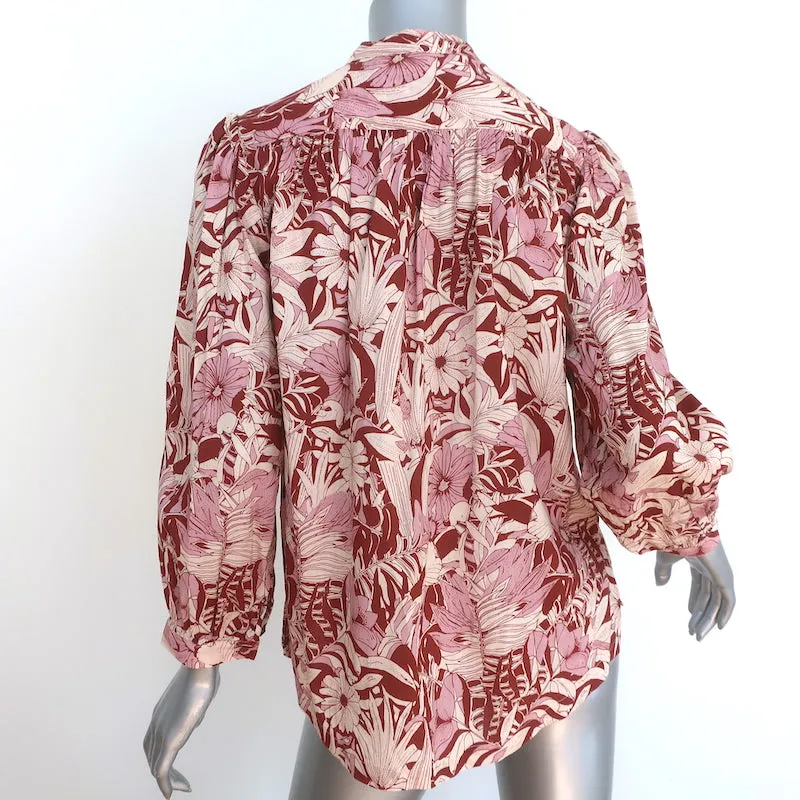 Trovata Birds of Paradise Bluse Bailey Canela Palmenprint Größe Extra Small NEU