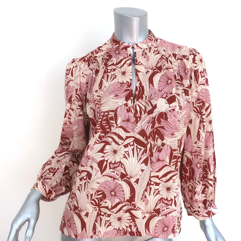 Trovata Birds of Paradise Bluse Bailey Canela Palmenprint Größe Extra Small NEU