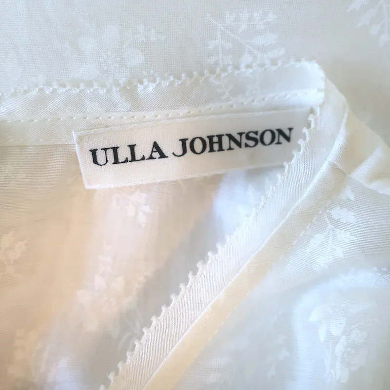 Ulla Johnson Aria Puffärmel-Bluse Creme Blumenprint Organza Größe 2