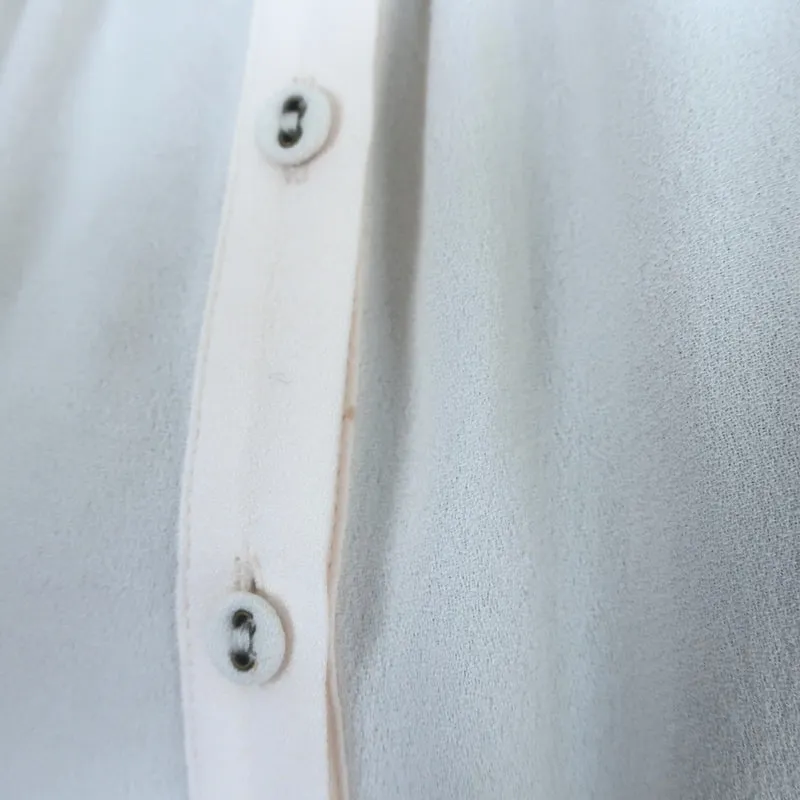 Ulla Johnson Clemens Bluse mit Krawattenverschluss Creme Crêpe Größe 2 Langarmtop