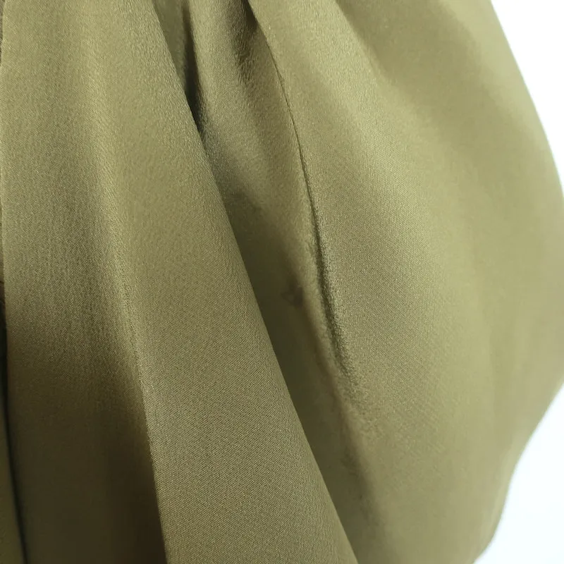 Ulla Johnson Lela Puffärmel-Bluse in Olivgrün aus Seide, Größe 10