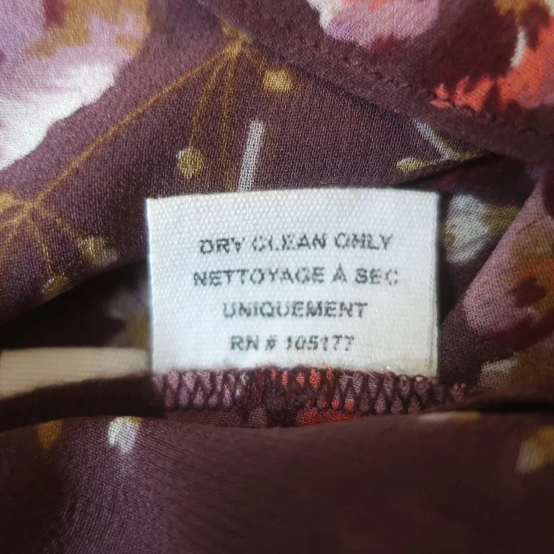 Ulla Johnson Mimi Bluse mit Krawattenverschluss Pflaumenblüten-Druck Seide Größe 2 Langarmtop