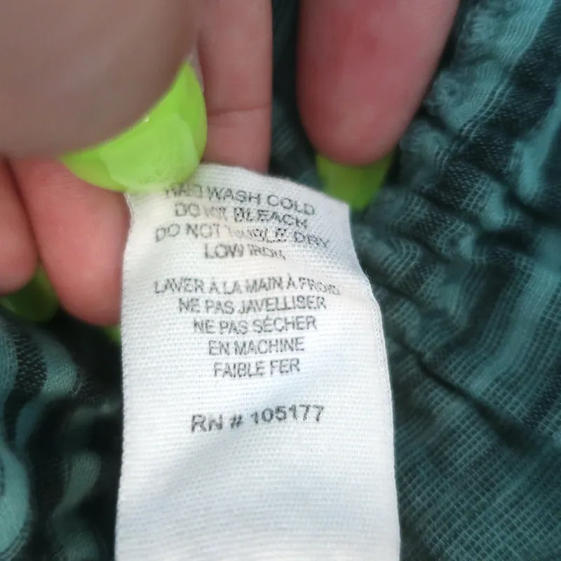 Ulla Johnson Ophelia Peplum Top Türkis Gestreift Baumwolle Größe 0 Langarmbluse