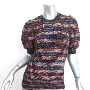 Ulla Johnson Puffärmel-Top Elara Mehrfarbig Gestreift Strickgröße Petite