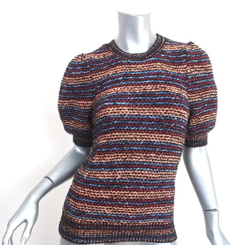 Ulla Johnson Puffärmel-Top Elara Mehrfarbig Gestreift Strickgröße Petite