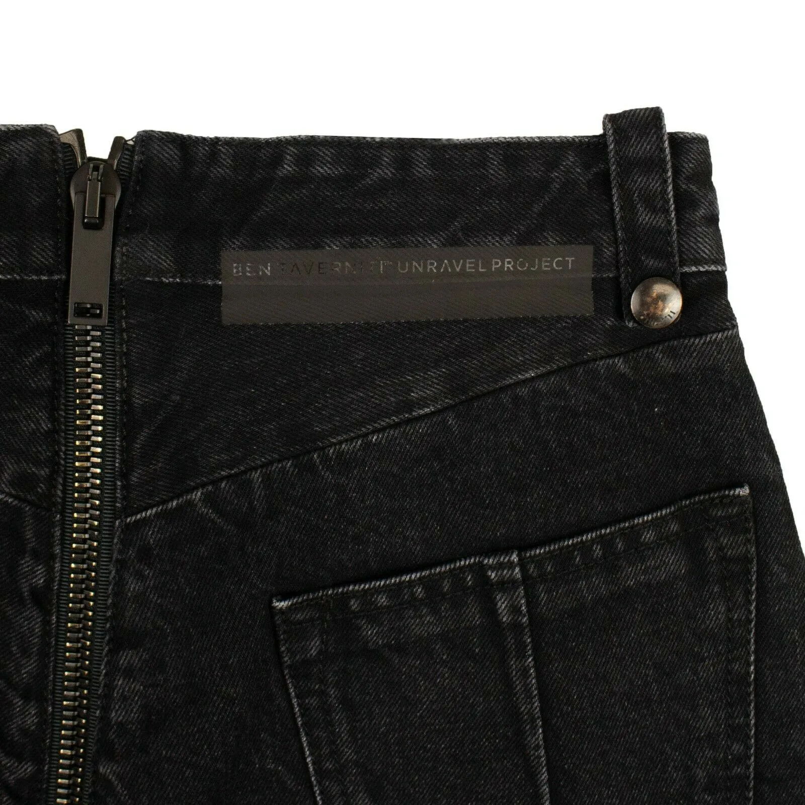 Unravel Project Denim Shorts mit ausgefranstem Saum - Schwarz