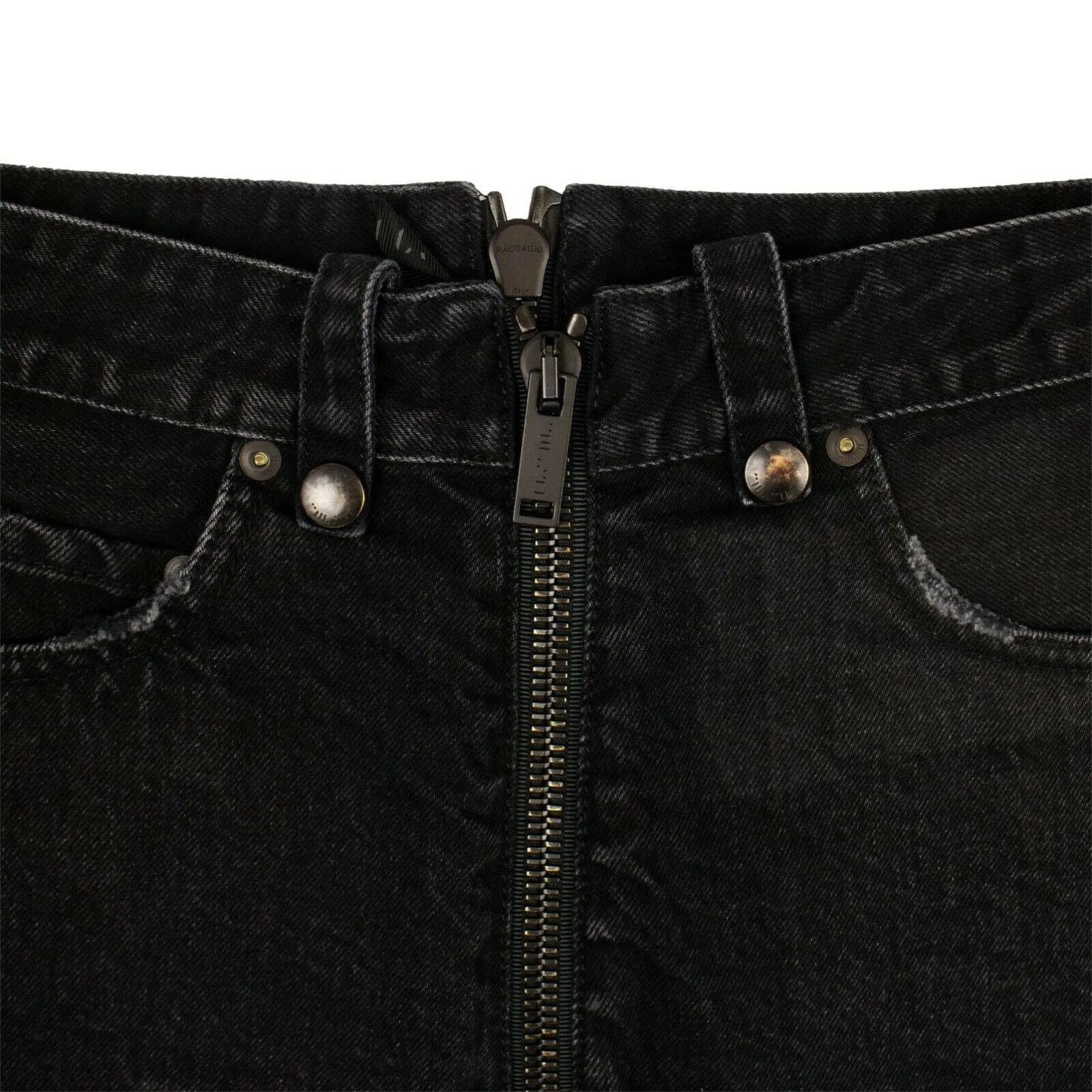 Unravel Project Denim Shorts mit ausgefranstem Saum - Schwarz