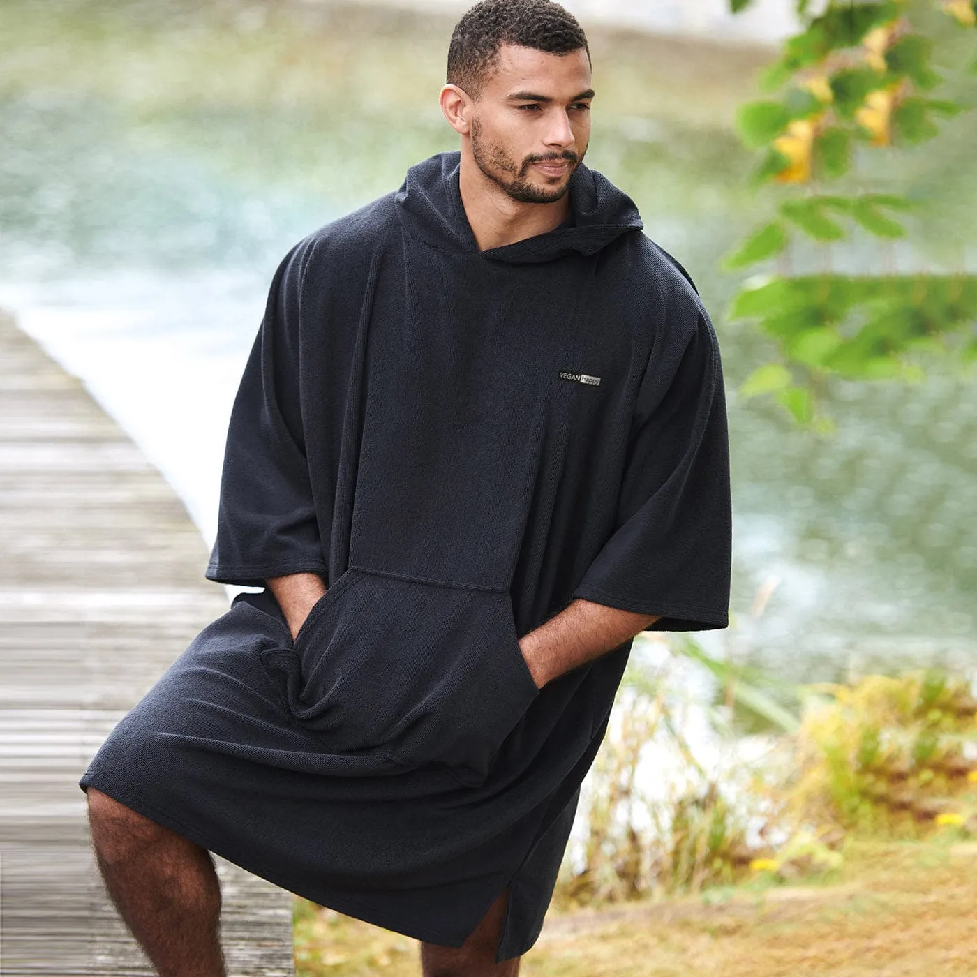 Vegane Unisex-Frottee-Poncho | Mehrere Farben