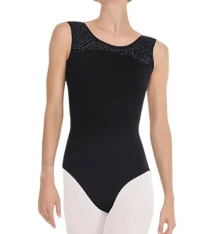 Velvet Couture V-Ausschnitt-Leotard in Schwarz