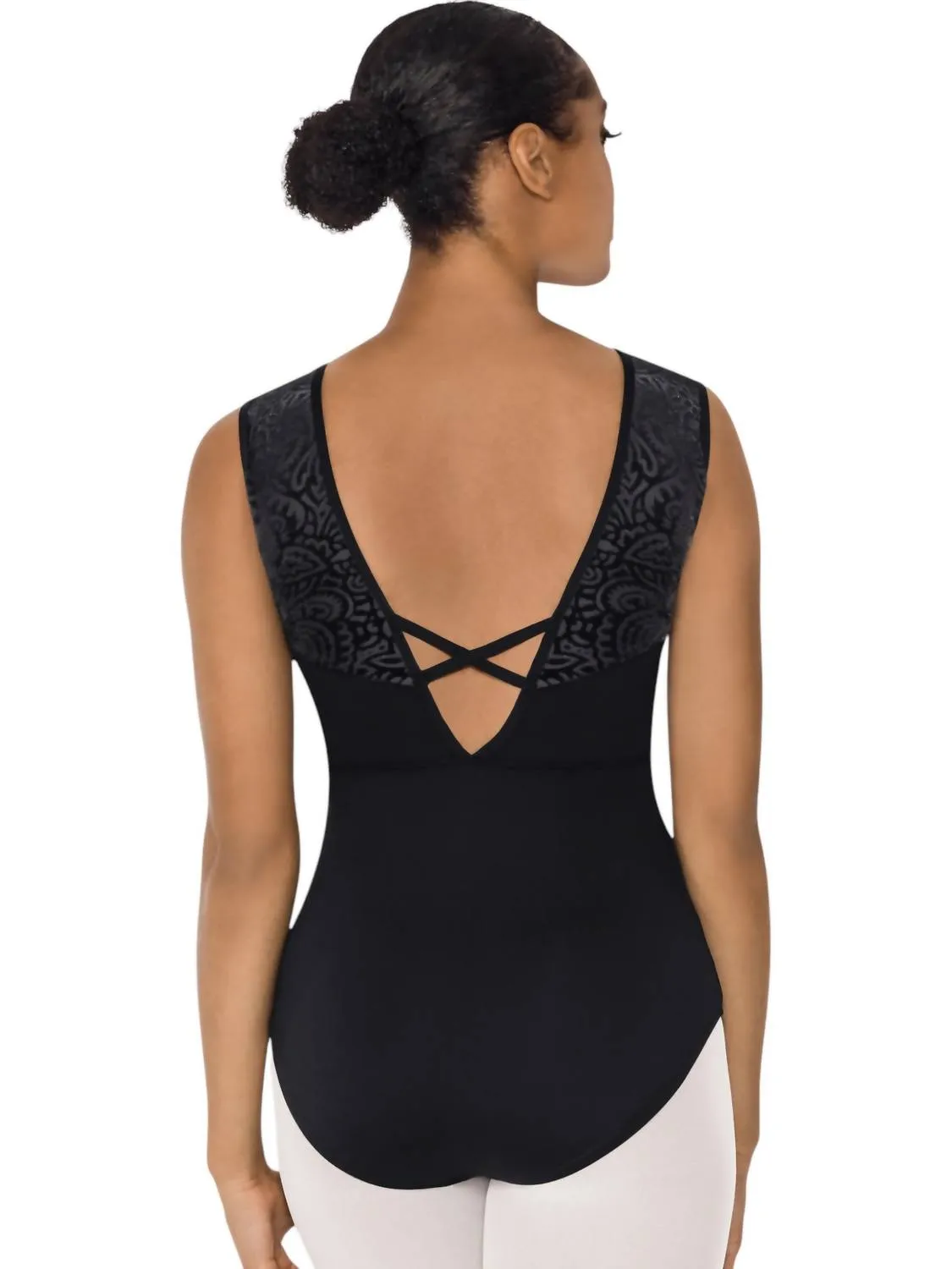 Velvet Couture V-Ausschnitt-Leotard in Schwarz