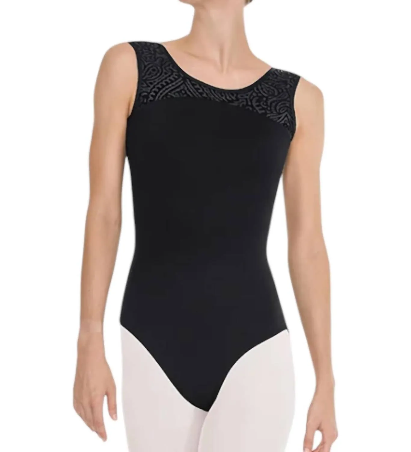 Velvet Couture V-Ausschnitt-Leotard in Schwarz